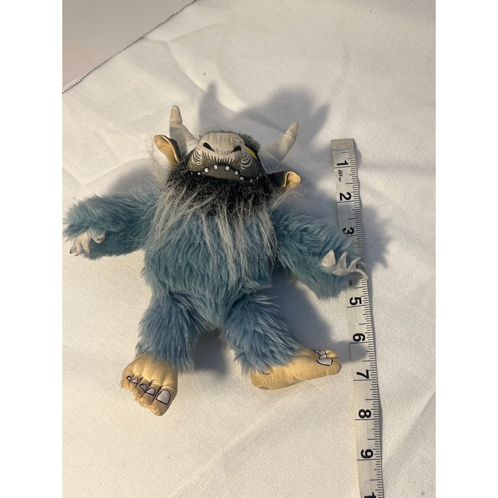 Warner Bros Creature Plush Toy Blue‎ Fuzzy Monster Horns Stuffed Animal - Picture 4 of 6